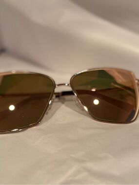 Diff Eyewear Grace Gold + Peach Mirror Sunglasses